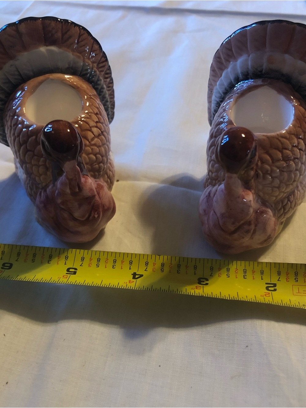 Ceramic Turkey Candle Holders - Brown Decorative Home Accents